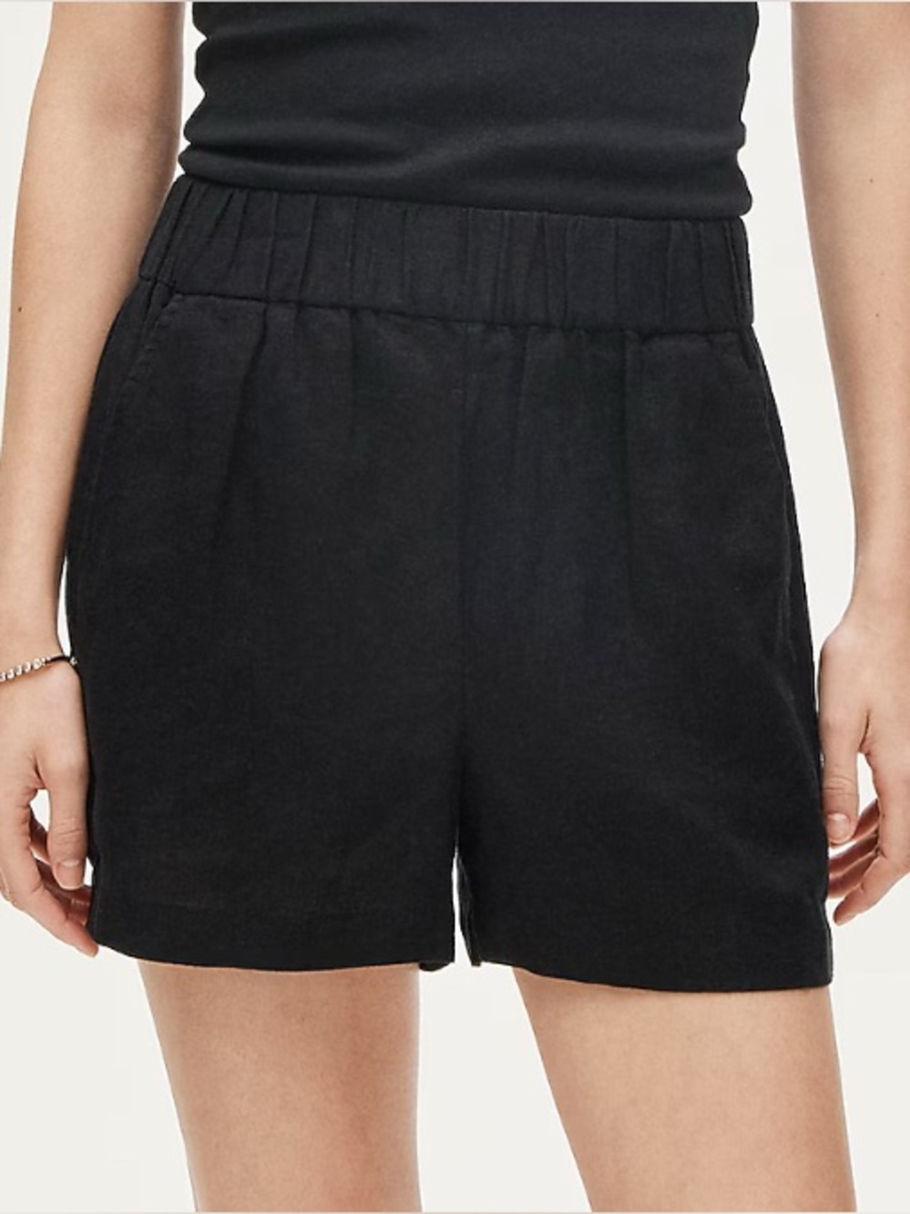 J. Crew Tropez shorts in black linen